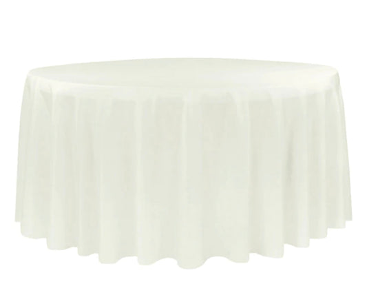 108" Ivory Polyester Round Tablecloth