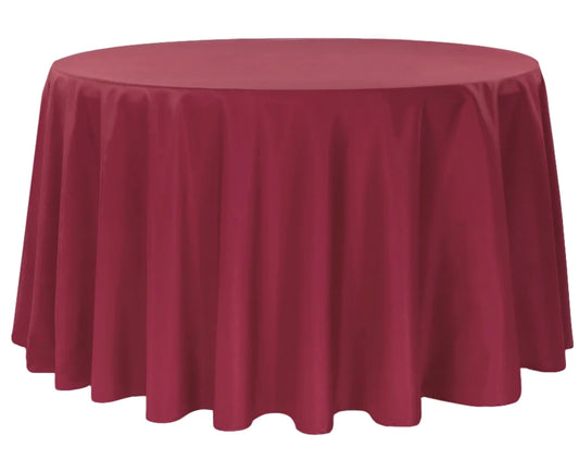 Polyester 108" Round Tablecloth Burgundy