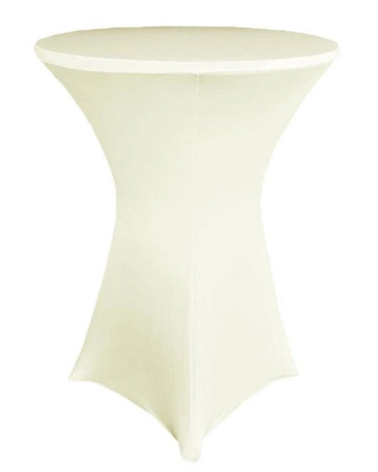Ivory Spandex Cocktail Table Covers 